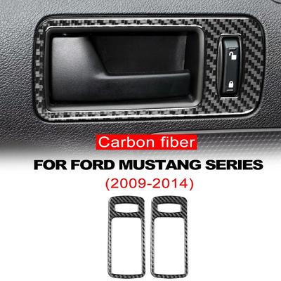 Car Door Handle Bowl Sticker Decal Carbon Fiber Interior Trim Cover for Ford Mustang 2009 2010 2011 2012 2013 2014 Accessories