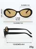 1Pc Retro Oval Unisex Sunglasses, High-End Black Narrow Frame, Uv Protection, Makes the Face Look Smaller