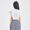 Collar tied waistband slimming shirt for women in the summer of 2026, featuring a single breasted collar and a trendy commuting top