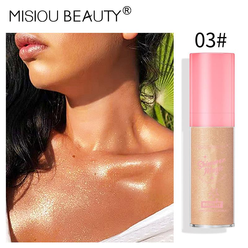 

Misiou Beauty Fairy Highlights Все тело для всего тела Ключицы Brighten The Bride Макияж Спрей для тела Жемчужный легкий блеск Пудра 03