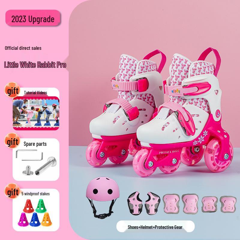 

Мигающие регулируемые детские роликовые коньки XS (Fits size 25-29, ages 2-4) 27-30#