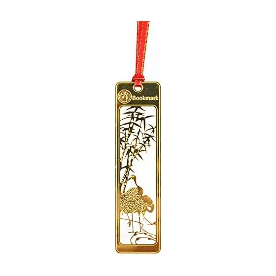 Fantasyon Bookmarks, Four Gentlemen (Plum, Orchid, Bamboo, Chrysanthemum) Hollow Carved Ancient Series, Classical Metal Vintage