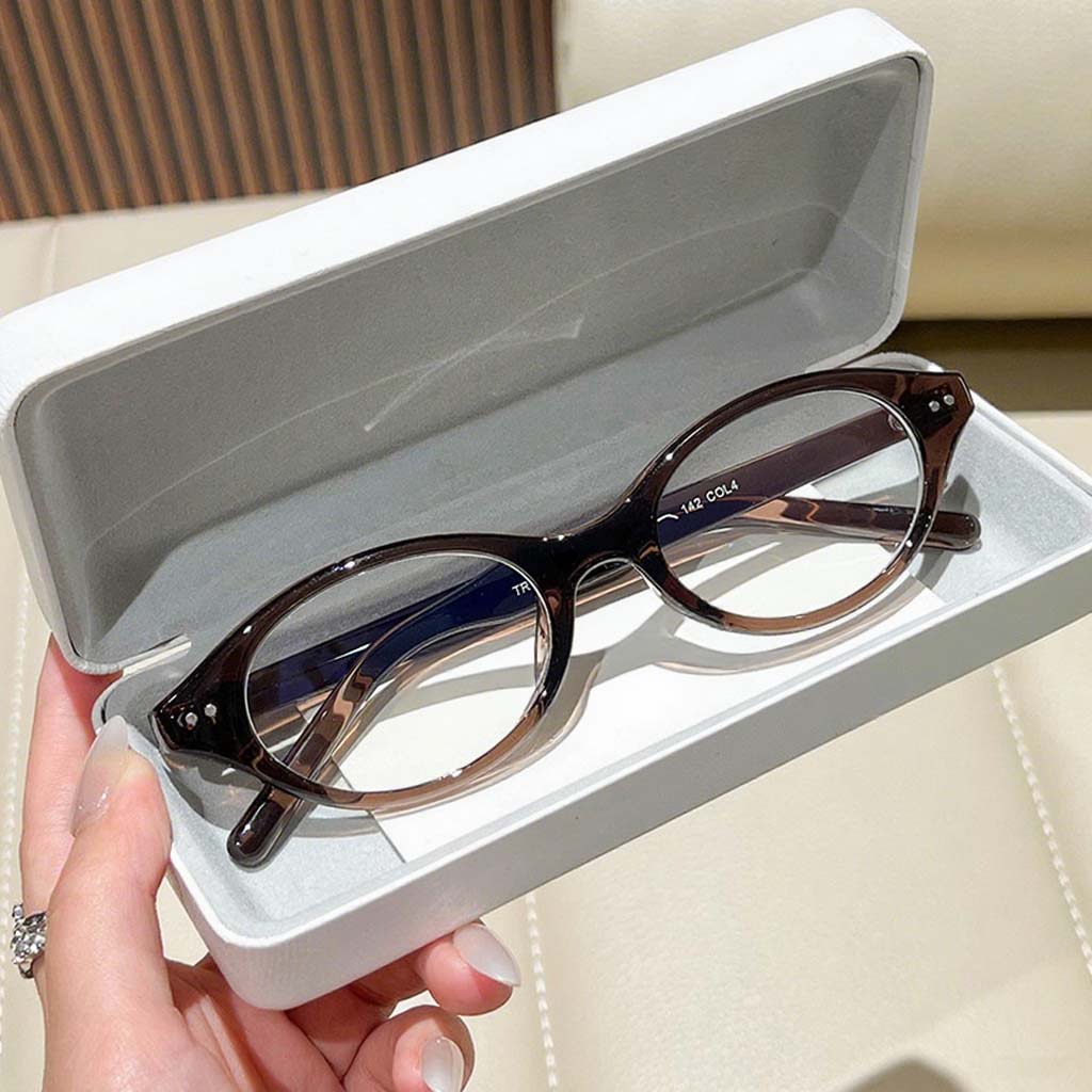 

Leisure Elegant Design Elliptical Framed Plain Eyeglasses Fresh and Sweet HD Clear Lens Lens Eye Safety Anti Blue Ray Eyeglasses