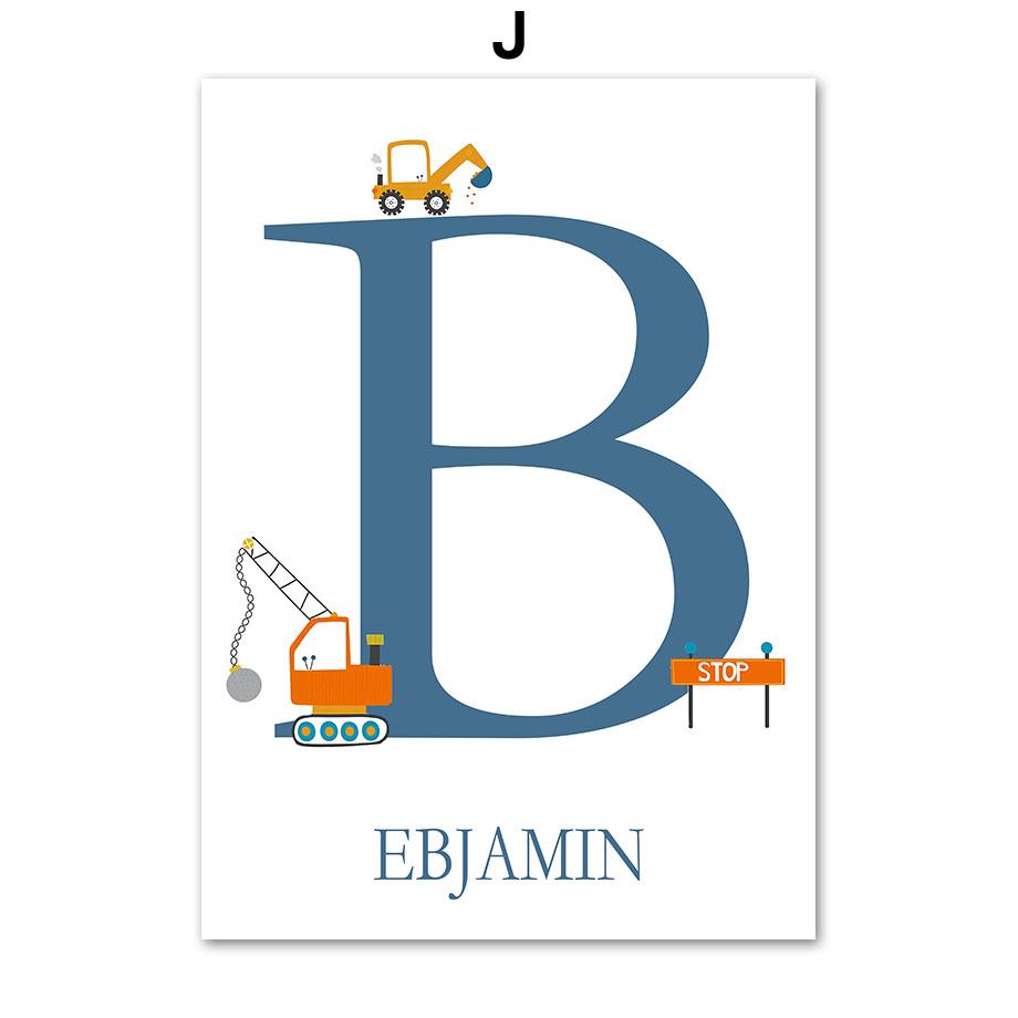 

Экскаватор-кран, грузовик, алфавит, номер, имя, на заказ, настенное искусство, холст, живопись, постеры и принты, фотографии для декора детской комнаты A4 21X30cm No Framed