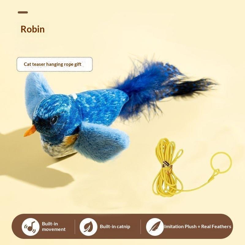 1Pcs Realistic Bird-Sounding Electric Cat Teaser Toy, Self-Entertaining Interactive Pet Entertainment