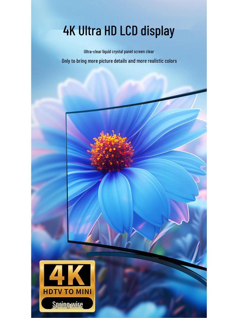 Ultra-thin Retractable HDMI to Mini HDMI 2.0 4K 60Hz Cable for HDTV, Computer, Projector, Camera