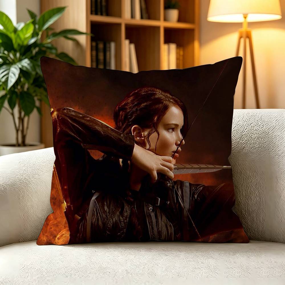 TThe Hunger Games Dystopian Survival Movie Pillow Case Square DoubleSided Sofa Cushion Cover Bedroom Bedside Pillow