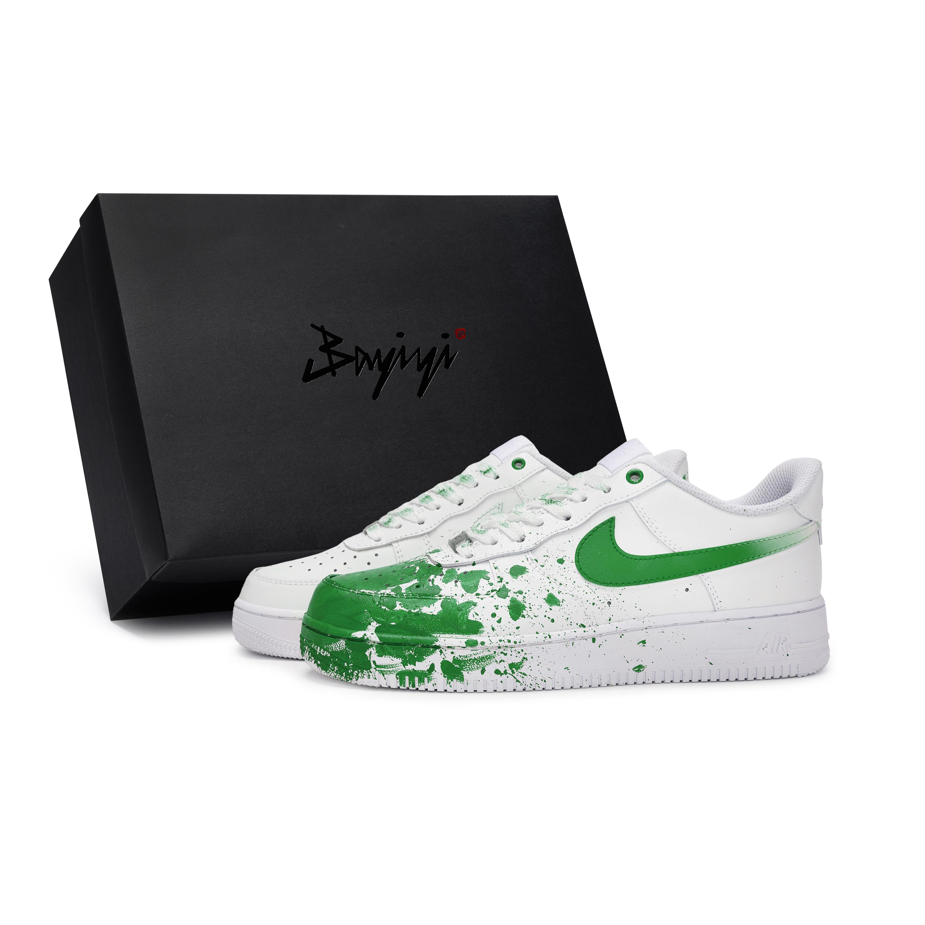 

Nike Air Force 1 Slip Resistant Abrasion Resistant Low top Skateboard Shoes Unisex White Green CW2288-111(Team80-S-BOX) 38.5