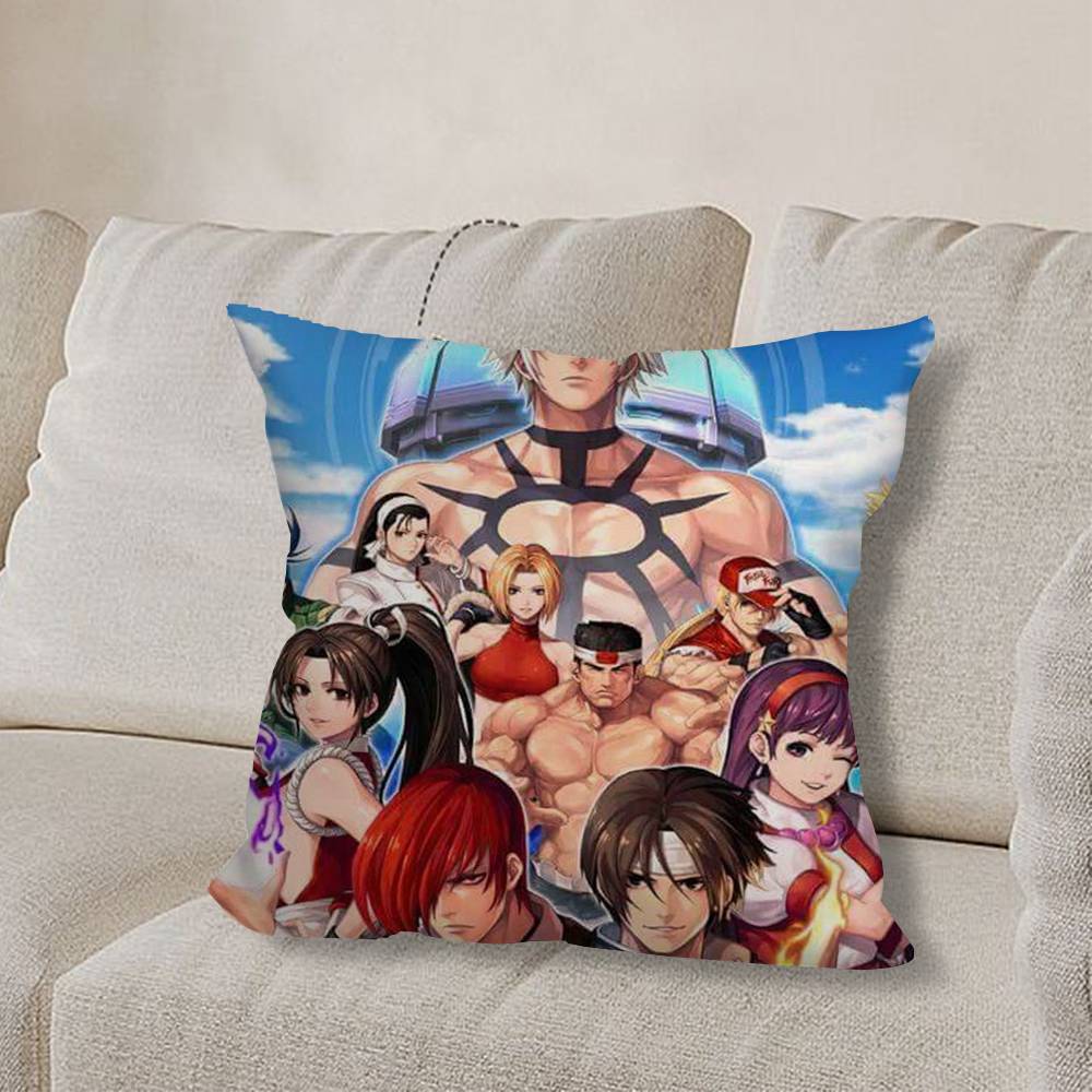 K-King Of F-Fighters cool Pillow Case Square Double-Sided Printing Short Plush Sofa Cushion Cover Bedroom Bedside Pillow