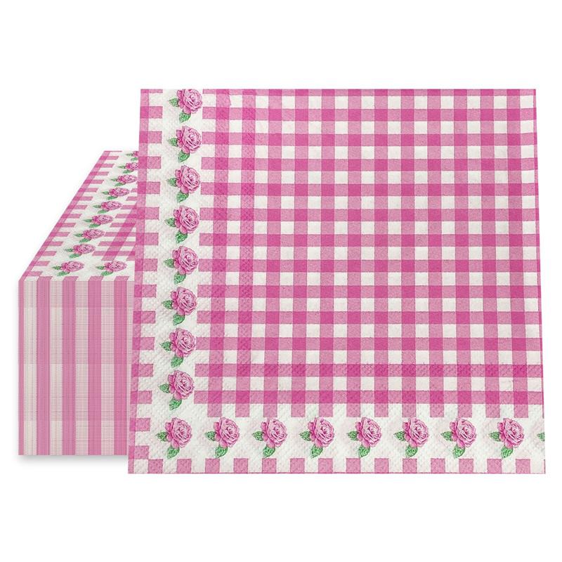 

20Pcs Classic Vintage Plaid Checkered Printed Disposable Dinner Napkin Paper Birthday Wedding Party Decoration 20pcs