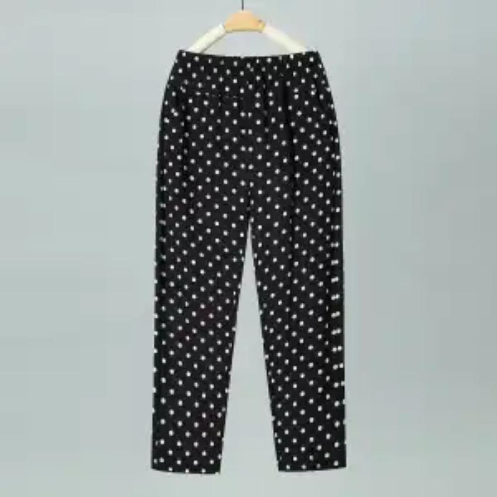 

Новая летняя мода Минималистичные брюки с высокой талией для женщин среднего и пожилого возраста, большого размера, свободные, повседневные, с принтом, из ледяного шелка XXXL армия зеленый