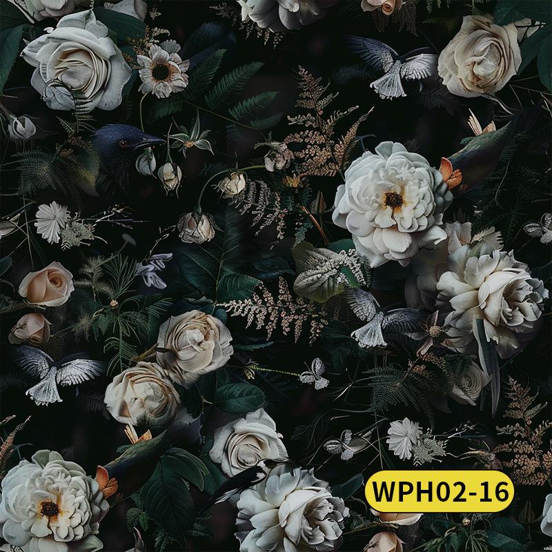 Vintage American Rose Wallpaper Bedroom Furniture Renovation Sticker Color Change Shoe Cabinet Wardrobe Door Sliding Door Transformation Wallpaper