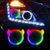 With Bluetooth APP Control LED Bear Ear Shape SRGB Dynamic Angel Eyes Halo Ring Turn Signals Light BluetoothFit Headlight