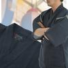 Jinbei Shijira Weave Cool Summer Cotton Discharge Original Pattern Japanese Pattern Wind God Raijin Wave Navy LL [Edo Ten] 100%