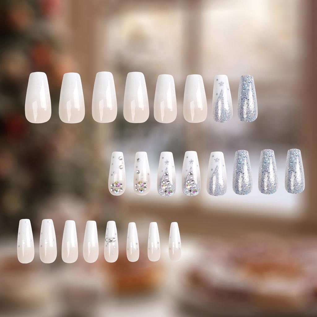 Short Fake Nail Manicure Hot-selling Christmas Nail Film Finished Product Removable Wearable Nail 24 Pieces