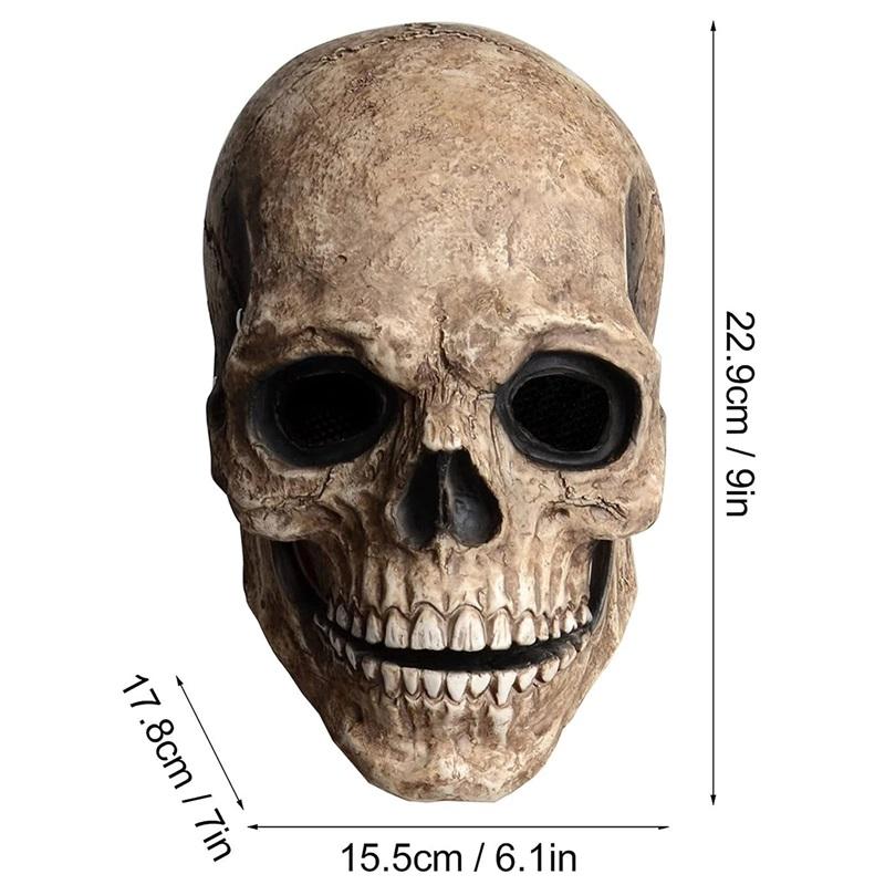 Skull Mask Breathable Latex Headgear Full Head Skull Helmet Non-Toxic Halloween Skull Mask For Outdoor Decorations Halloween