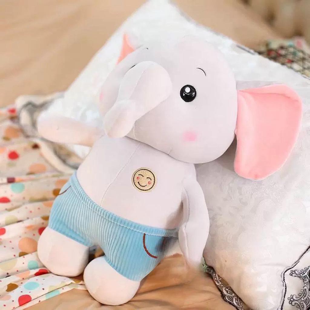 Korean Style Elephant & Hedgehog Plush Toy Set for Children - Skin-Friendly and Soothing
