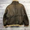 TERRA AUSTRALIS / Schwere Schaffell B-3 Fliegerjacke [Herren M / Braun] Bomber / Blouson(GEBRAUCHT)