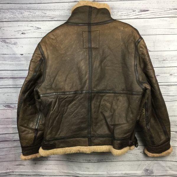 TERRA AUSTRALIS / Schwere Schaffell B-3 Fliegerjacke [Herren M / Braun] Bomber / Blouson(GEBRAUCHT)