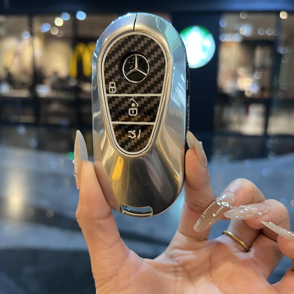 PEL5 Car Key Case Cover Shell Protector For Mercedes Benz 2021 C /S Class W223 W206 S350L S400L S450L S500L Accessories