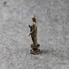Mini Vintage Brass Standing Shakya Mani Buddha Statue Incense Holder Decoration Ornament Sculpture Home Office Desk Figure