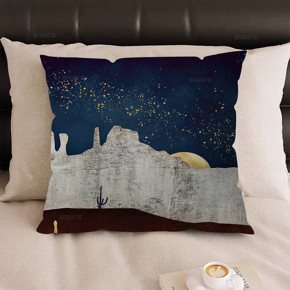 

Пейзаж Солнца и Луны Подушка Аниме Подушка Подушка для головы дивана-кровати Наволочка Чехол для подушки 45x45 см Мода 12x12Inch