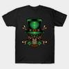 Men Black Print T-shirt Leprechaun Skull No-Cut Transfer Paper Print Cotton Tshirt