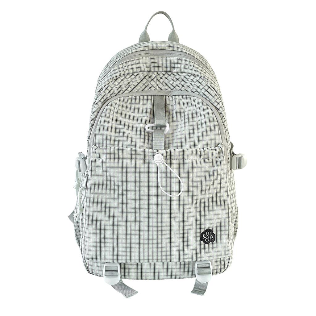 Schoolbag Campus School Bag Female Korean Edition Ins Simple Plaid Backpack High School Students Large Capacity Mori Travel Backpack