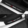 Leather Carbon Fiber Logo Car Door Sill Anti-Scratch Guard Sticker For Opel OPC Astra J H G K Insignia Corsa D Car Wheel Hubcap