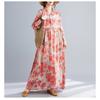 New Retro Printed Loose Belly Shading Mulle Lace Long Sleeve Dresses