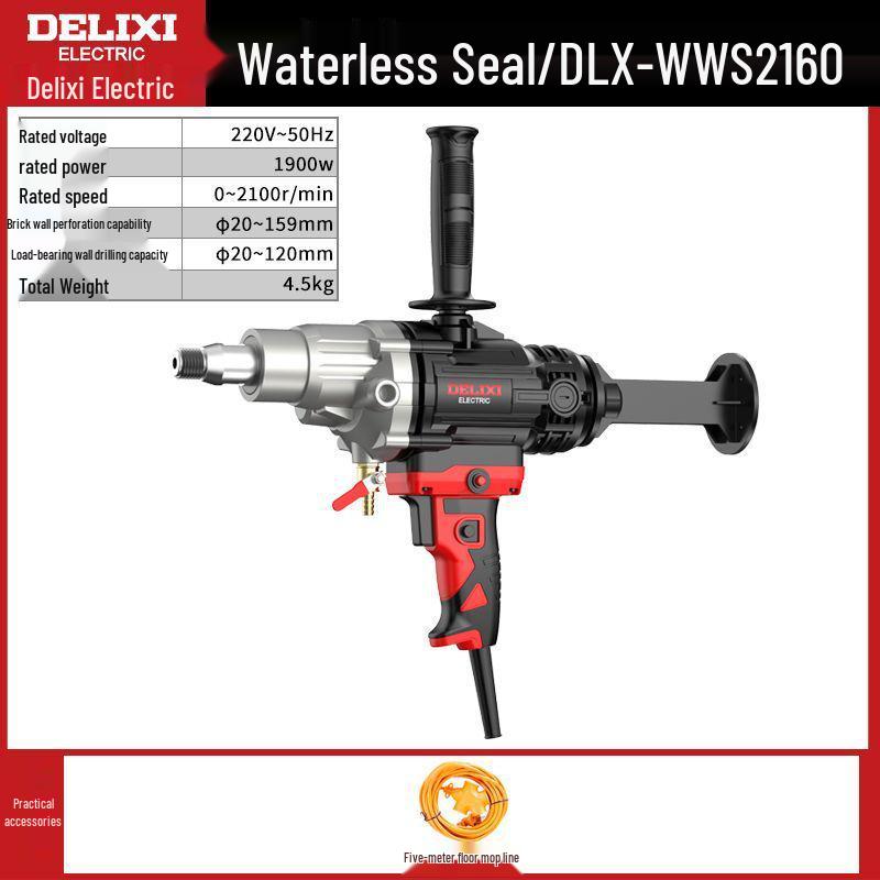 DELIXI High-Power Handheld Diamond Core Drill for Concrete and Air Conditioner Installation