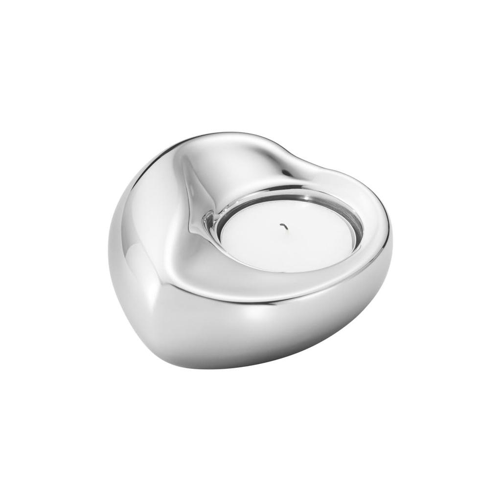 Candle Holder for Tealight 9cm x 4cm 10020324 "Georg Jensen" Candles, HEART, Silver, Approx. (width) (height),