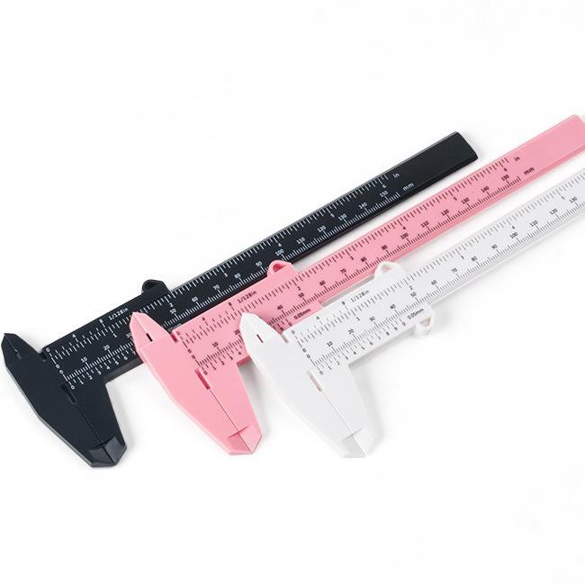 Calibro a corsoio Scala a doppia regola Righello di plastica Per misurazione gioielli Strumenti di misurazione per studenti scolastici Utensile manuale