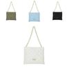 Stylish Nylon Quilted Chain Bucket Bag For Women Trendy Street Fashion Handbag