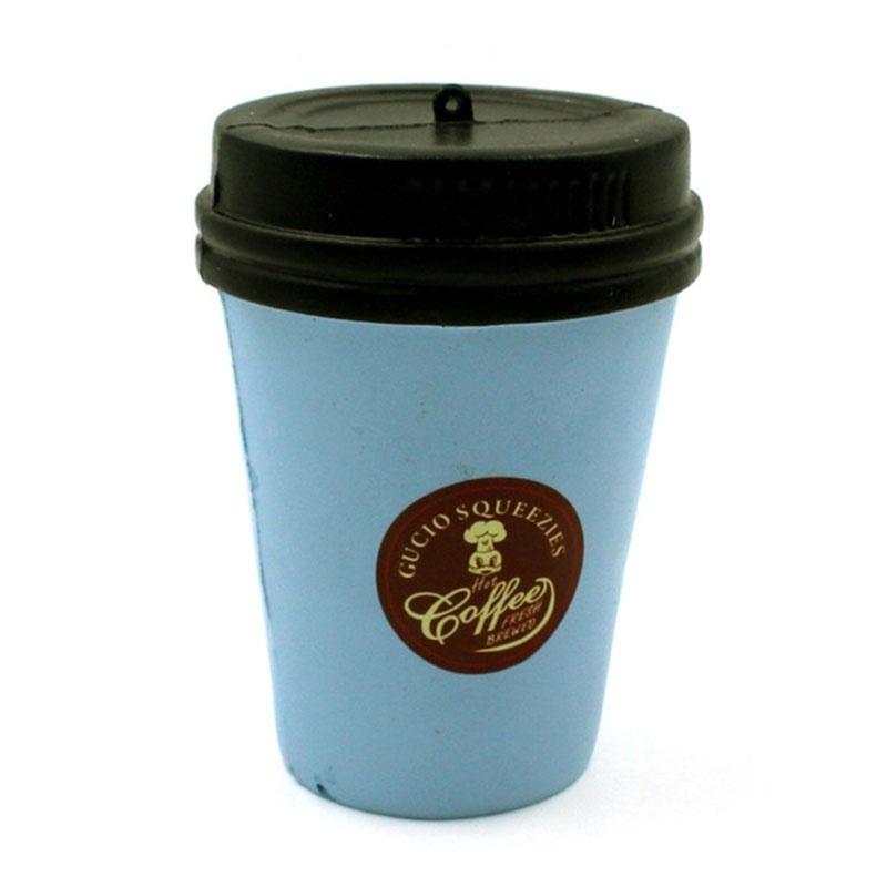 Soft PU Simulation Coffee Cup Slow Rebound Toys Cellphone Strap Keychain Jumbo Squishy Bread Stress