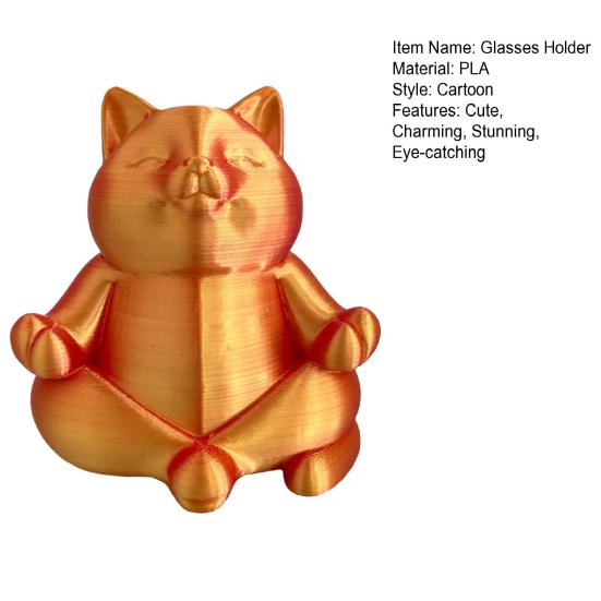 Cute Cat Glasses Holder 3D Printed Animal Spectacle Display Stand Desk Eyeglasses Organizer for Home Office Bedside