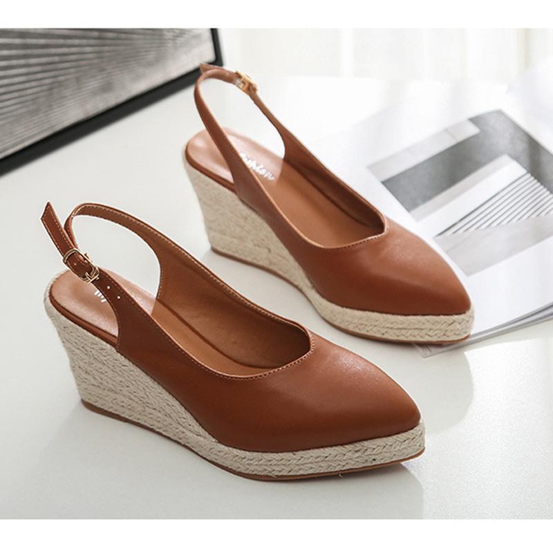 2025 Spring Summer High Heels Women Heeled Shoes Pointed Toe Brand Ladies Party Shoes Women Pumps Wedges 8cm Plus Size 42