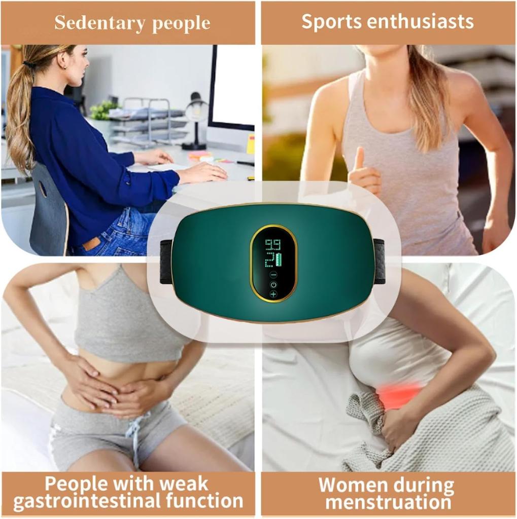 Abdominal Massage Belt for Women & Men | Adjustable Heat & Vibration | Belly Muscle Training & Relaxation Wrap