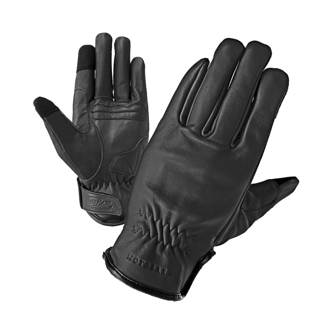 

MOTO BASE Motorcycle Gloves Genuine Leather Simple Ride Leather Gloves Spring/Summer MBLG-03 Black/M чёрный