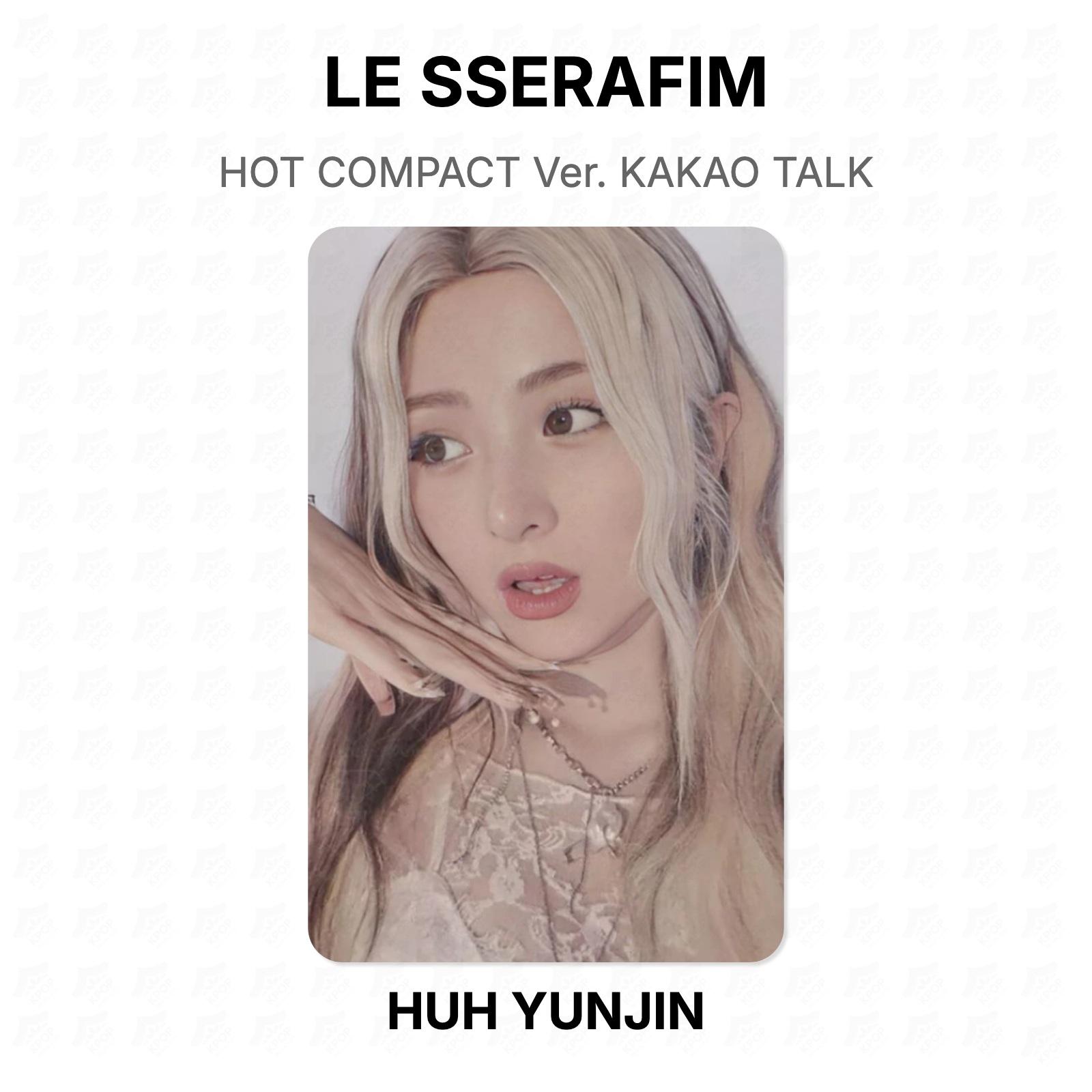 LE SSERAFIM HOT COMPACT Ver. KAKAO TALK Official Photocard HUH YUNJIN