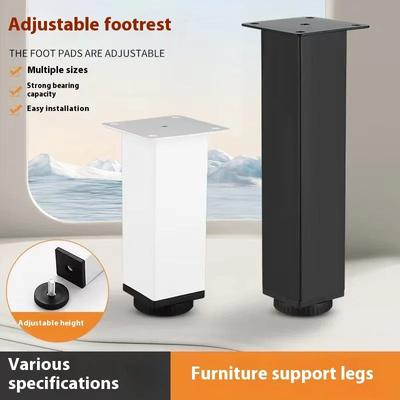ZEXEF Stainless Steel Replacement Metal Feet Black Adjustable Furniture Legs for Cabinet Sofa Cupboard Furniture Hardware