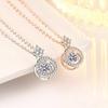 Smart Necklace Women'S Round Full Diamond Moving Pendant Ins Wind Niche Light Luxury Design Jewelry Premium Durable