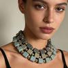 Minimalist Personality Multi Layer Handmade Geometric Colorful Square Beaded Bohemian Necklace Women Fashion Jewelry