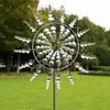 Wind Powered Metal Windmill Ground Mounted Windmill Rotating Garden Art Wind Spinner  Lawn Decor