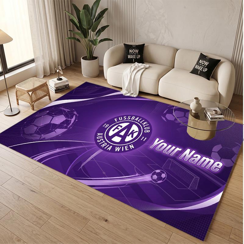 Personalized Crystal Velvet Carpet Austria Wien FC Pattern Non Slip Floor Rug