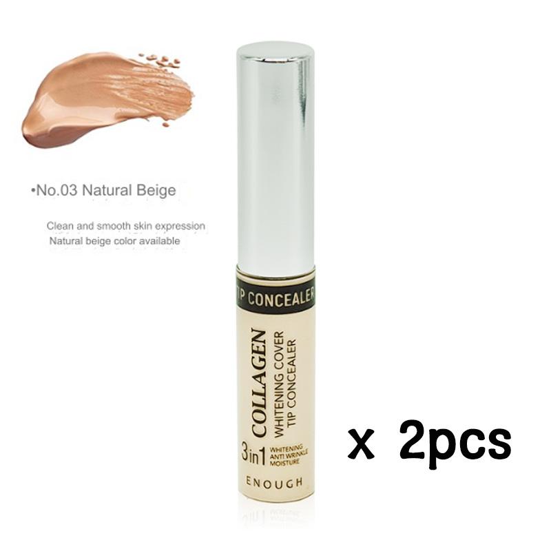 ENOUGH Collagen Whitening Cover Tip Concealer 3 Colors 5g (10 Options)