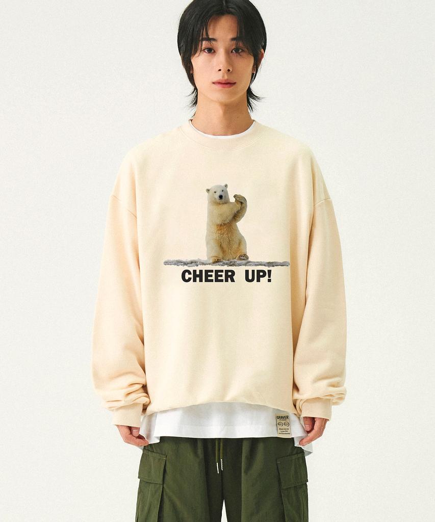 GRAVER [Unisex] Ice Polar Bear Sweatshirt_Cream