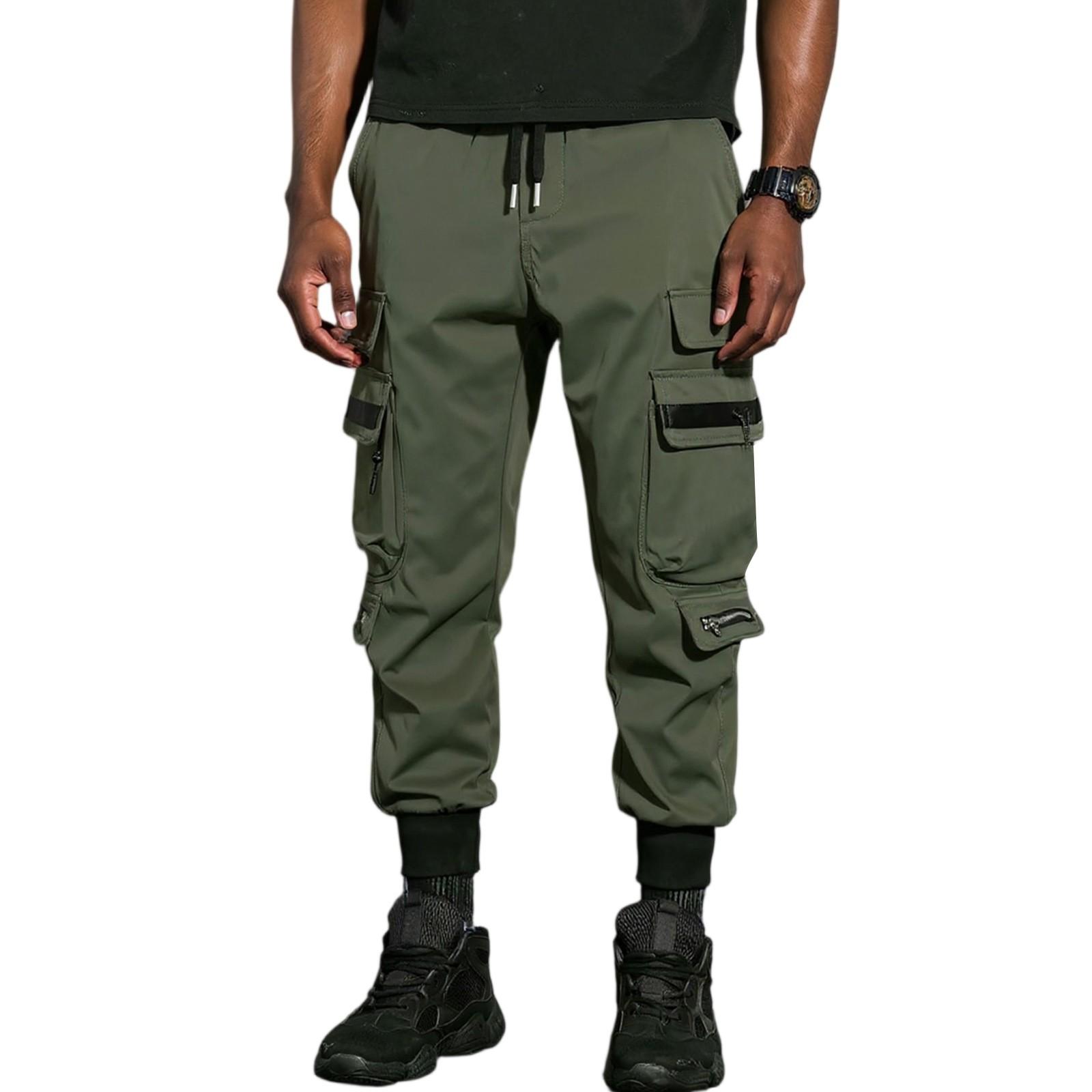 

Retro Work Pants For Men, New Multi Pocket Distressed, Loose Fitting, Tied Industrial Casual Pants S