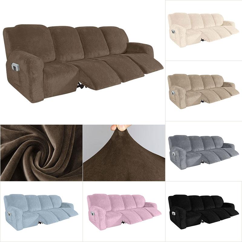 1/2 Seater Stretch Recliner Sofa Cover Soft Velvet Lazy Boy Armchair Covers Elastic Non Slip Sofa Slipcovers for Living Room