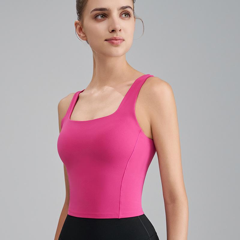 

Женский цельный жилет для йоги с фиксированной чашкой Nude Feel - Безрукавная спортивная майка-топ Small